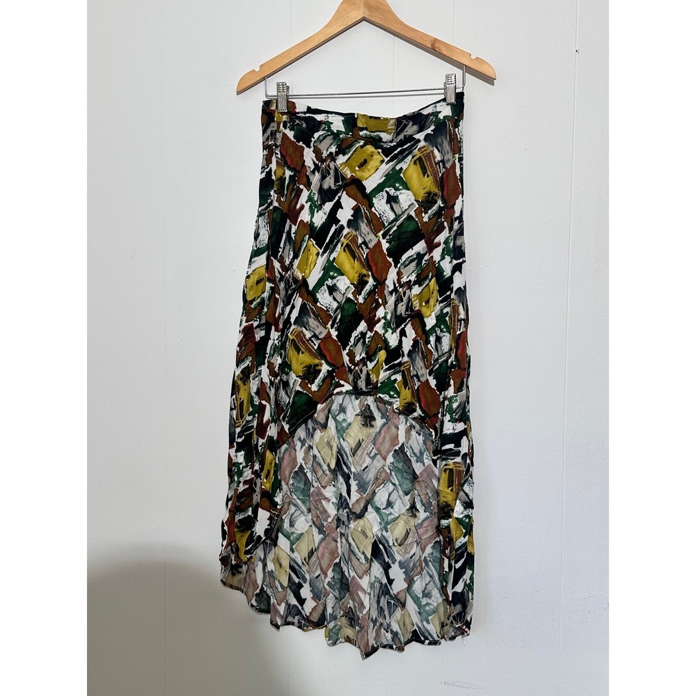 Flowy Multicolored High-low Midi- Maxi Skirt Size Medium